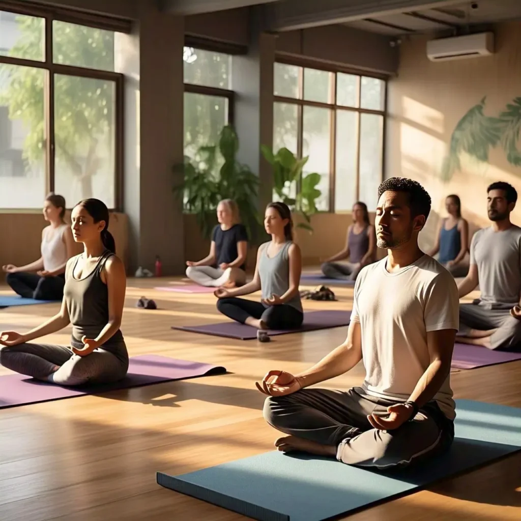 A serene image of yoga meditation for beginners, showcasing how personality develops in life in response to mindfulness practices.