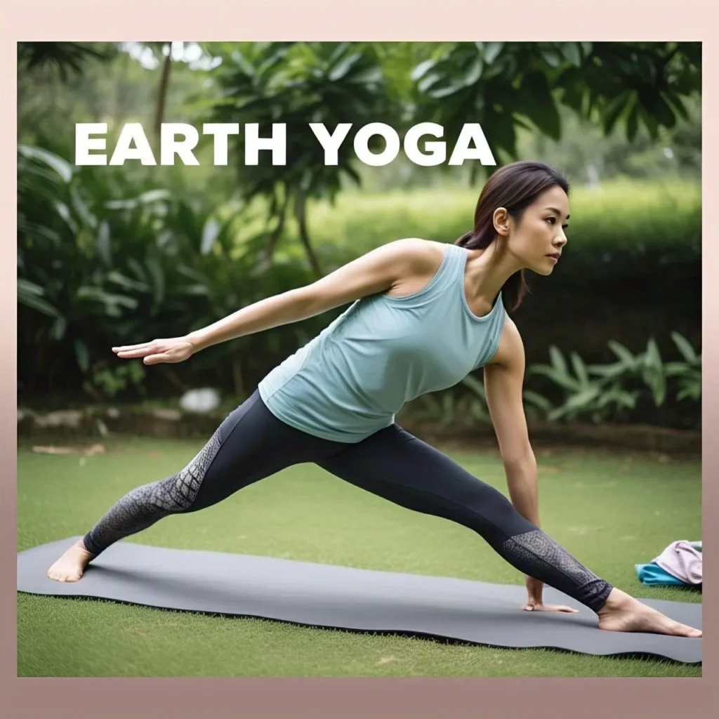 Learning be earth yoga in yoga classes for beginners with an earthing grounding yoga mat for stability.