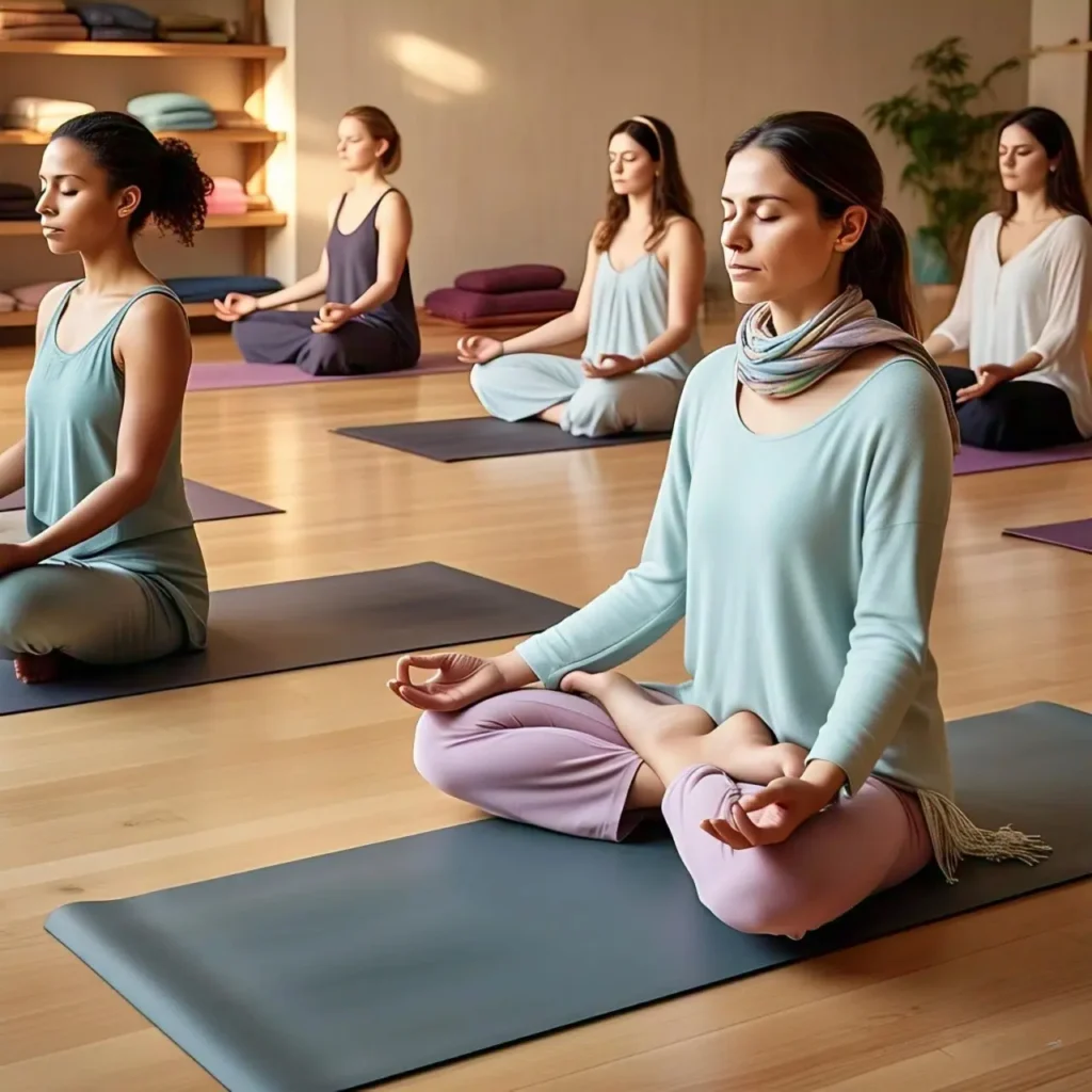 Bright and airy interior of souk yoga studio, known for hot yoga for beginners and listed among the best yoga studios NYC, perfect for partner yoga poses.