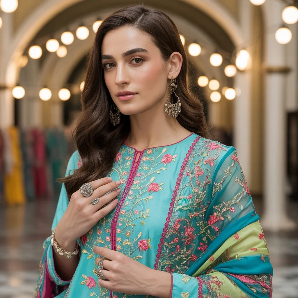 Pakistani luxury lawn fabric and fashion landscape, blending tradition, exports, e-commerce, global retail stores, embroidery, and pride.