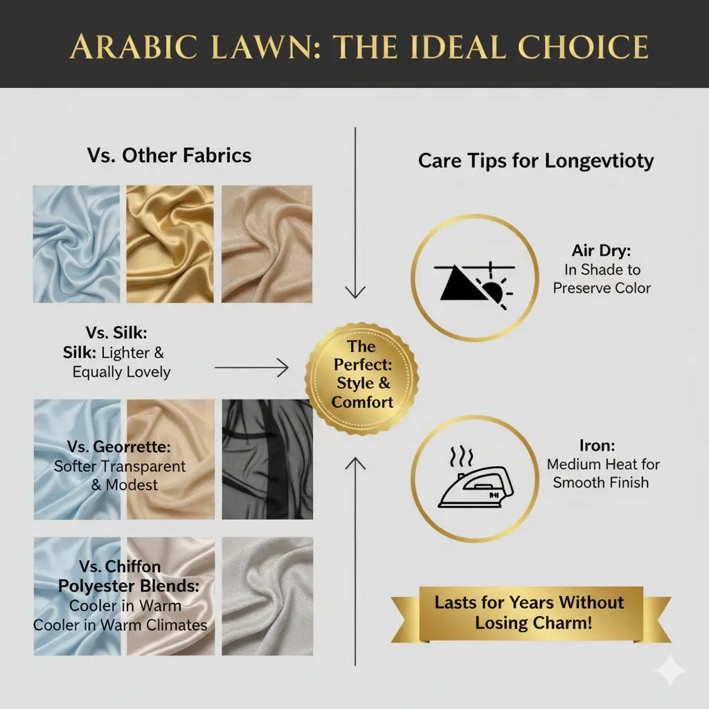 Arabic Lawn vs other fabrics why it is preferred over other fabrics