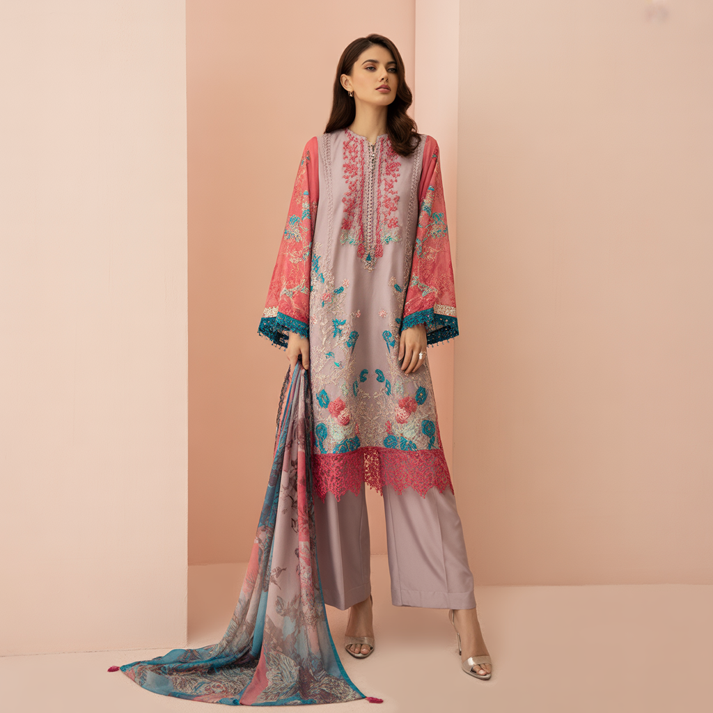 Luxury lawn fabric in Pakistan — premium designer lawn dresses showcasing elegance, comfort, and modern fashion trends in South Asia.